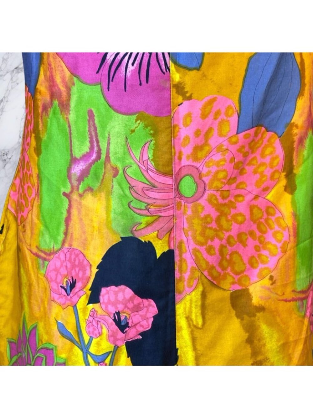 VTG 60-70’s WideVTG 60-70’s Wide Leg Neon Floral Psychedelic Crop Flare Jumpsuit - Picture 2 of 12